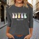 thumbnail image 2 of Camiseta de Cuello Redondo Impresa Casual de Manga 3/4 de Mujer Y Blusas, Tops de Moda de Otoño E Invierno, 2 of 7