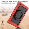 thumbnail image 4 of Case for Lenovo Tab K10 10.3 inch/M10 FHD Plus 2020 2nd Gen, 360 Rotating Stand Handle Pencil Holder Shoulder Strap Heavy Duty Shockproof Cover, Red, 4 of 7