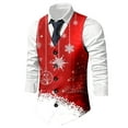 thumbnail image 4 of KKBOTIVE Mens Christmas Suit Vest - Slim Fit Business Dress Vests Outercoat - Holiday Season Christmas Prom Apparel Men's Fall Winter Comfort Party Wear c-Red Size: XXL, 4 of 5