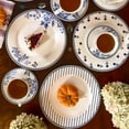 thumbnail image 4 of Round Serving Plate Vintage Indigo Dinner Plate Set of 4 Appetizer Plates Salad Plates Home & Kitchen, 4 of 5