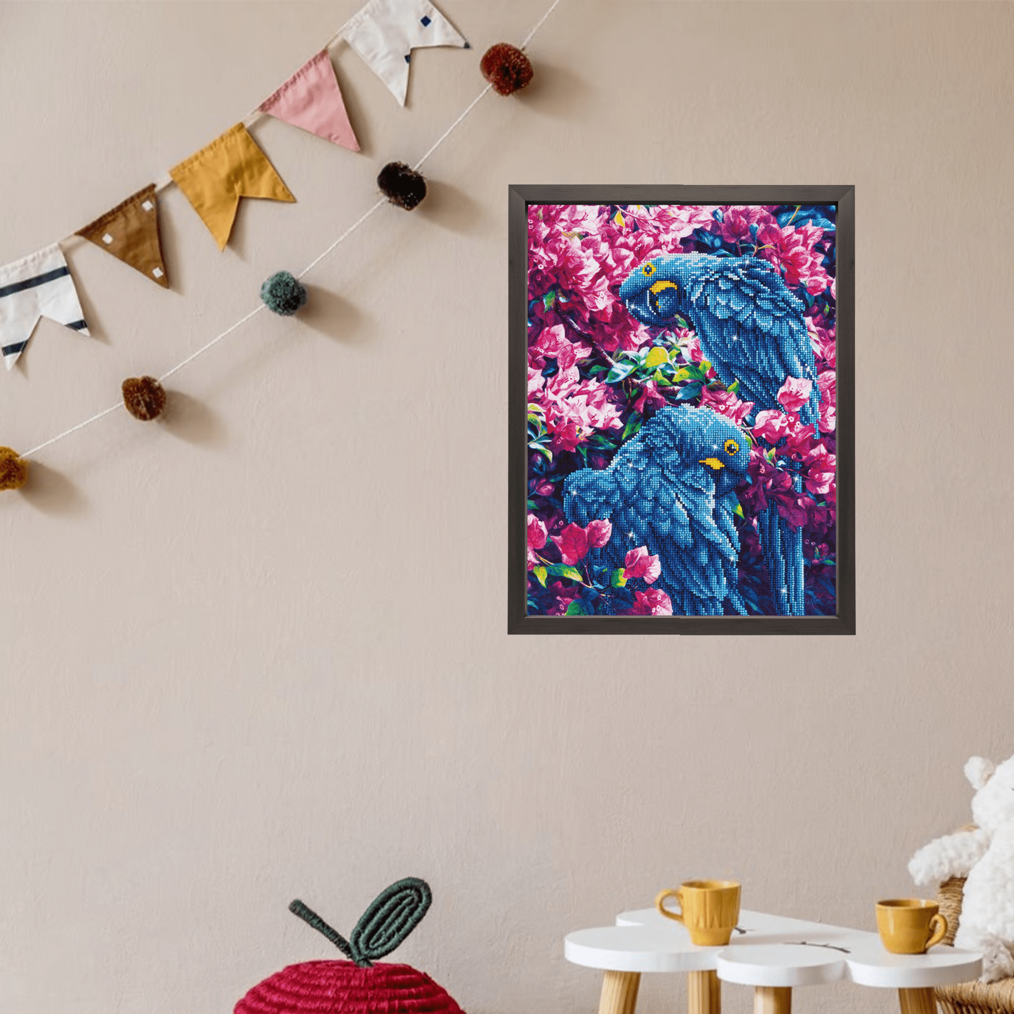 Diamond Dotz Blue Parrots Animal Diamond Painting Kits for Adults - Diamond Art Kits a Relaxing Creative Craft Kit with Dotz Gems 20"x16"
