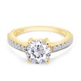 thumbnail image 3 of 1 2/3 Ct Round Cut Lab Created Moissanite Diamond Solitaire Engagement Wedding Ring In 14K Yellow Gold Plated Sterling Silver(G-H Color,1.66 Cttw)-6.5, 3 of 8