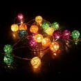 thumbnail image 4 of Rattan Lichterkette Solar Warmweiß, 20 LEDS 4.8M 2Modes Außen Lichterketten Solar Lampions Wasserdicht Weihnachtsbeleuchtung für Gärten Häuser Outdoor (Warmweiß), 4 of 5