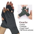thumbnail image 2 of Graflsoa Breathable Cotton Arthritis Compression Gloves with Open Fingertips for Pain Relief and Enhanced Grip, Grey, S/M/L Options, Lightweight and Comfortable Design, 2 of 6