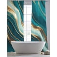 thumbnail image 5 of Teal Marble Sheer Curtains 96 Inch Length 2 Panels Set, Modern Abstract Gold Fluid Art Voile Window Treatment Semi Sheer Long Curtains Drapes for Bedroom/Living Room/Kitchen 52"x96"x2, 5 of 7
