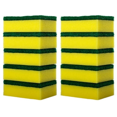 YOBOLK Cleaning Supplies 10pc Dishwashing Sponge Dishcloth Kitchen Double-sided Cleaning Brush Pots And Pans Dishwashing Sponge Block Eraser Household Cleaning Clearance