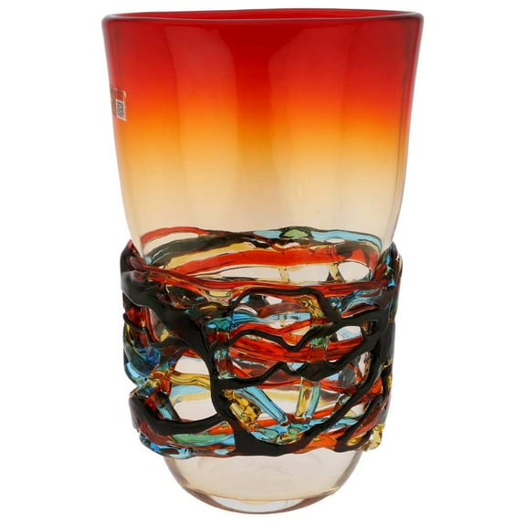 GlassOfVenice Murano Glass Vesuvio Oval Vase