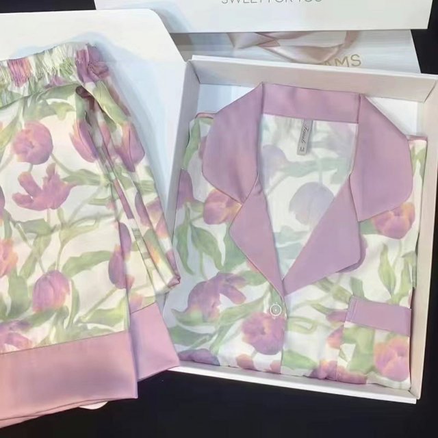 Pijamas de primavera y otoño para mujer, conjunto de dos piezas de manga larga con estampado de tablero de ajedrez de otoño, ropa de casa fina similar a la seda para mujer