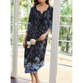 thumbnail image 2 of Avidlove Women Long Nightgowns 3/4 Sleeves Sleepshirt Comfy Full Lenth Sleepwear, 2 of 5