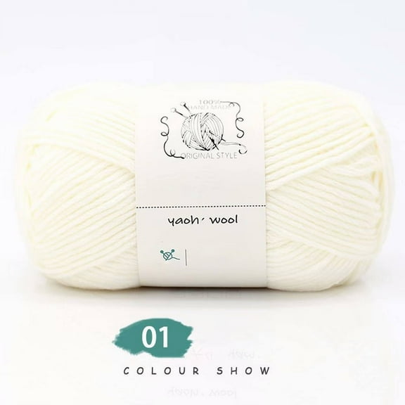 Clearance WOAHU Wool yarn,Hand-woven,1PC=100g Hand Woven Cotton Yarn Soft Crochet Yarn For Hand Knitting Warm Sweater Sofa Cushion Scarf DIY (Color : 1PC 01)