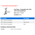 thumbnail image 2 of Fuel Pump - Compatible with 1989 - 1997 Ford Thunderbird 1990 1991 1992 1993 1994 1995 1996, 2 of 2