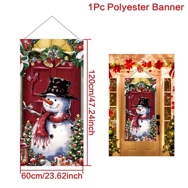 Bandera colgante navideña para puerta de porche, decoración navideña para el hogar, adornos navideños 2023, regalos navideños, decoración de Año Nuevo 2024