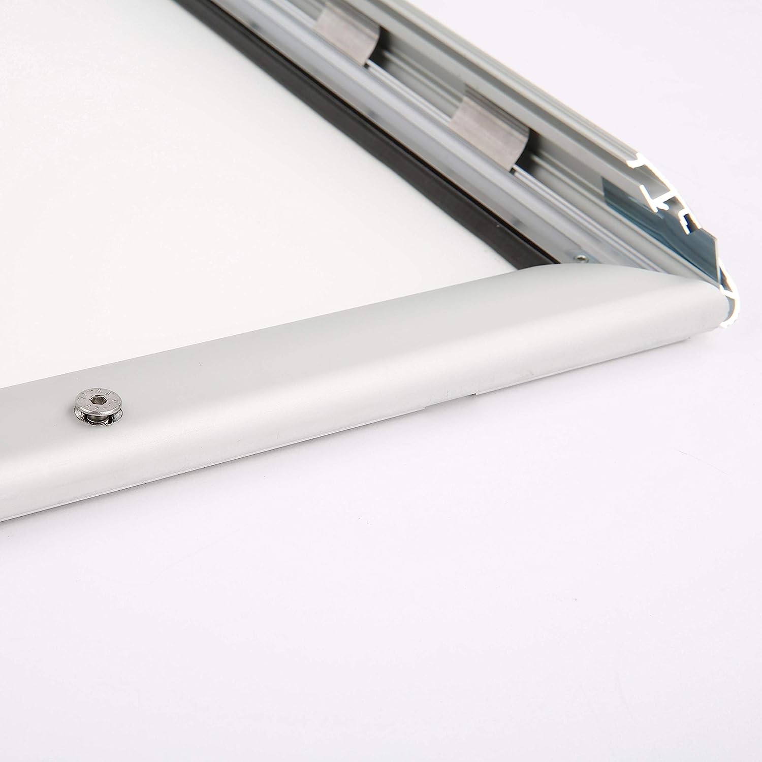 Lockable Weatherproof Snap Poster Frame 18x24 Inch Silver 1.38" Aluminum Profile Front Loading Wall Mounting