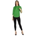 thumbnail image 5 of Inkmeso Stylish Mandarin Collar Top For Women Casual Solid Relaxed-Fit Zipper Front Tunic, 5 of 7