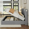 thumbnail image 5 of Homfa Queen Size Lift Up Storage Bed, Modern Adjustable Headboard with Read Lamp, Hydraulic Storage, Gray, 5 of 9