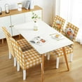 thumbnail image 2 of Large Fall Orange Dining Room Chair Cover Set of 4, Stretch Spandex Parsons Chair Cover, Farmhouse Thanksgiving Buffalo Plaid Decorations Kitchen Chair Seat Cover Protector (Orange Pumpkin, 4 Pack), 2 of 6