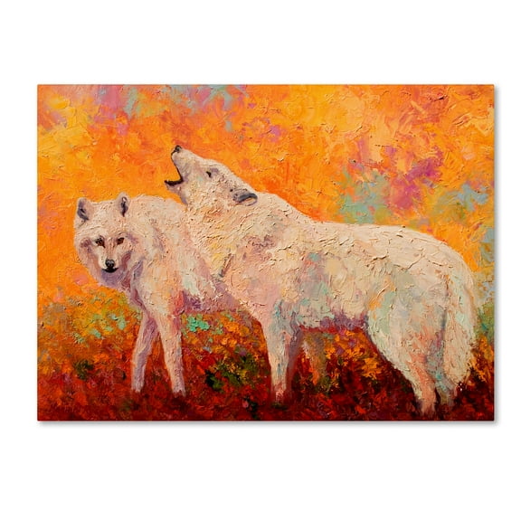 Trademark Fine Art 'Arctic Wolves II' Canvas Art by Marion Rose