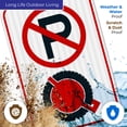 thumbnail image 5 of No Parking Violators Booted Sign, 12x18 Reflective Aluminum EGP, 5 of 8