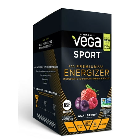 Vega Sport Pre Workout Energizer Powder, Acai Berry, 0.6 Oz, 12
