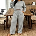 thumbnail image 4 of KyCheLot Women's Sweatsuits Oversized 2 Piece Outfits Long Sleeve Pullover Tops and Sweatpants Casual Set, 4 of 9