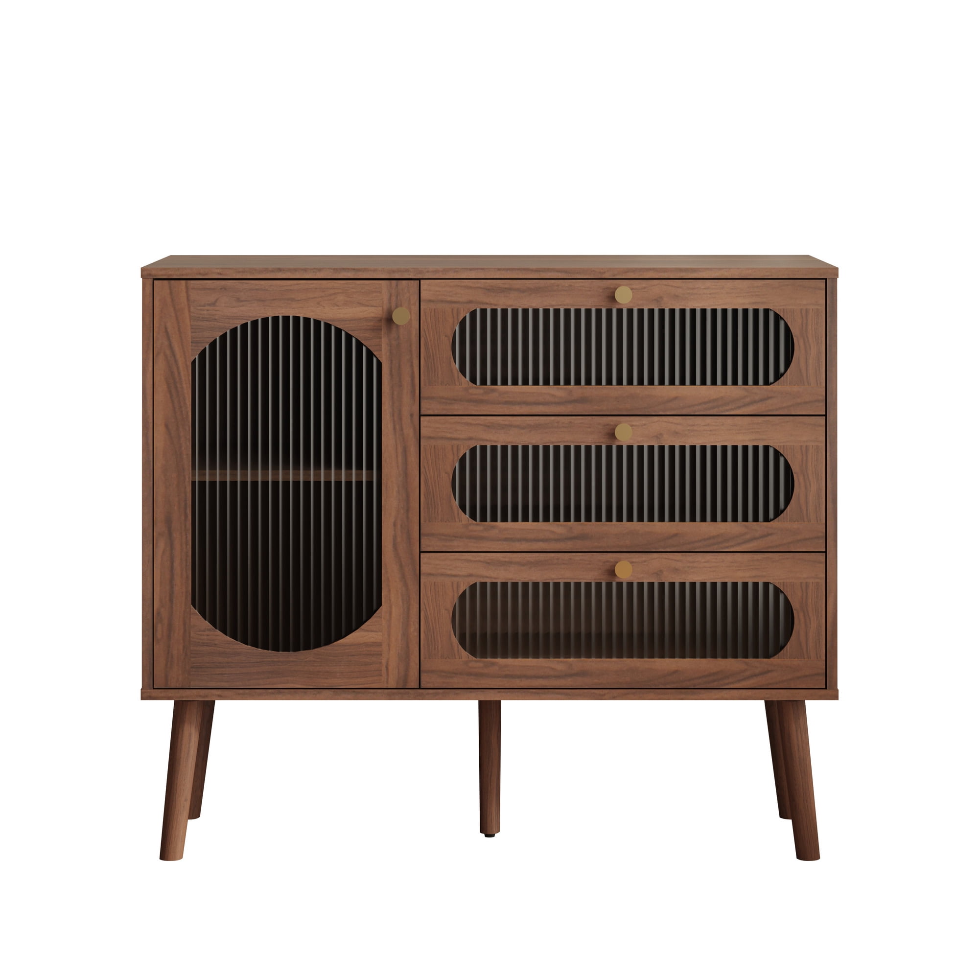Noble House Accent Storage Cabinet with 3 Drawers, Sideboard for Living Room, Entryway, Natural
