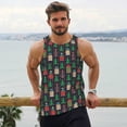 thumbnail image 6 of KLL Christmas Trees And Houses Print Men's Muscle Gym Workout Stringer Tank Tops Bodybuilding Fitness T-Shirts Tank Tops Men-Small, 6 of 7