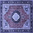 thumbnail image 1 of Ahgly Company Machine Washable Indoor Square Medallion Blue Traditional Area Rugs, 7' Square, 1 of 4