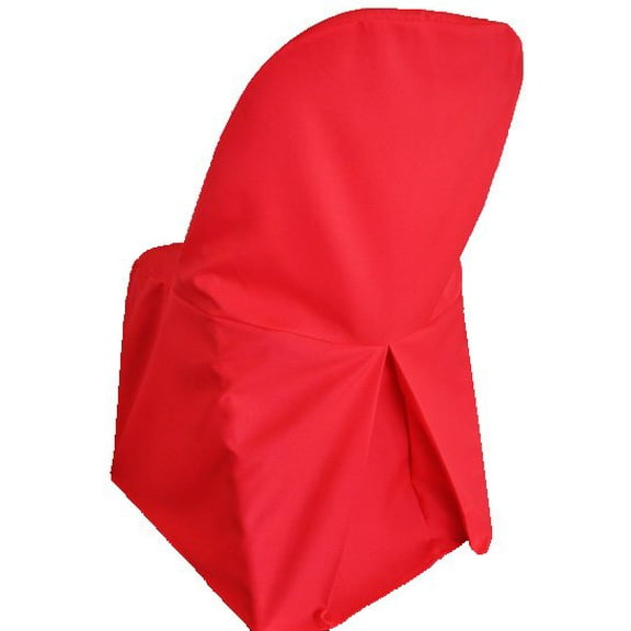 Wedding Linens Inc. (2 pcs) Polyester Folding Chair Covers for Wedding, Event, Home Decor use - Red