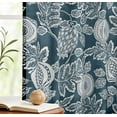 thumbnail image 5 of Vargottam Cotton Curtains for Windows - 3-in-1 Rod Pocket/Back Tab Short Window Drapes - Light Filtering Cotton Panels - Set of 2, 52"x63" - Fruits Pattern (Blue), 5 of 8