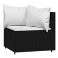 thumbnail image 2 of vidaXL 3 Piece Garden Lounge Set with Cushions Black Poly Rattan, 2 of 5