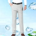 thumbnail image 4 of Rexolia Mens Classic Fit Dress Pants Vintage Straight Leg Side Pockets Business Casual Trousers Beige 29, 4 of 5