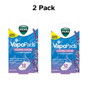 Vicks Calming Menthol and Lavender VapoPads, for Cold and Flu, 12 Pads, VSP30FP (2 Packs)