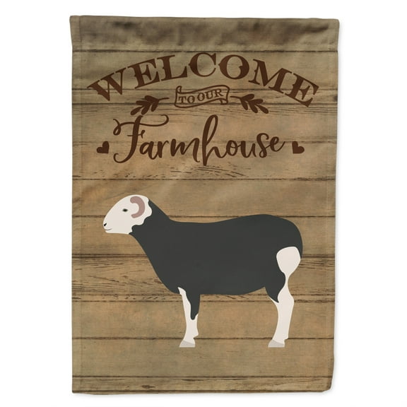 Carolines Treasures CK6914CHF Herwick Sheep Welcome Canvas House Size Outdoor-Flags, Multicolor