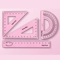 thumbnail image 6 of Math Ruler, Metal Protractor, Triangle Ruler, Protractor for Architects, Carpentry Engineers Light Pink, 6 of 7