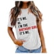 thumbnail image 1 of Camiseta gráfica para mujer: cuello redondo clásico, estampado de letras de moda, algodón cómodo, manga corta, camiseta informal de verano, 1 of 4