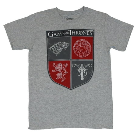 Isacc Morris Game Of Thrones Mens T Shirt Four Houses Red And