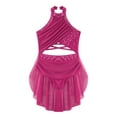 thumbnail image 2 of Jhaoyu Kids Girls Shiny Backless Ballet Leotard Dress with Skirt Lyrical Jazz Latin Modern Hot Pink 10, 2 of 9