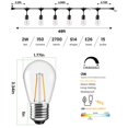 thumbnail image 2 of Guirnalda de luces para exteriores Svater de 48 pies con 15 bombillas Edison IP65, 2 of 6