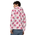thumbnail image 4 of Wukai Floral Strawberr Print Men's Zip-Up Hoodie,Fleece Full-Zip Hoodie for Men, Hooded Sweatshirt-X-Large, 4 of 5