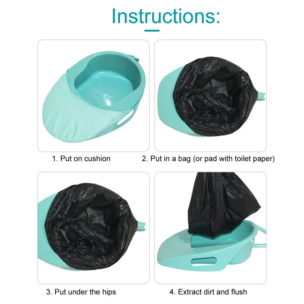 Kozecal Portable Household Bed Toilet Bedpan With Cover For Bedridden