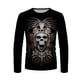 thumbnail image 4 of Camiseta de diario unisex para hombre Impresión 3D Estampados gráficos Calavera Esqueleto Estampado Manga larga Tops Casual Bloue Pompotops oipoqjl3659, 4 of 9