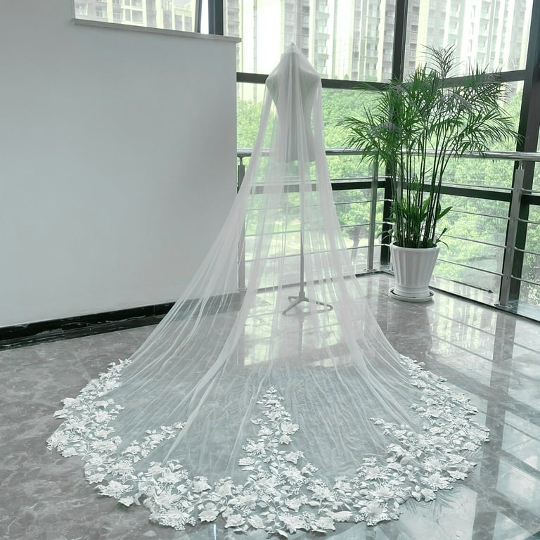 White Veil - Pearl Veil - Wedding Veil - Bridal Veil - Tulle Veil