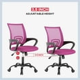 thumbnail image 4 of YRLLENSDAN Mesh Office Chair, Home Office Desk Chairs with Wheels and Arms Computer Chair Adjustable Rolling Swivel Chair for Adults, Pink, 2 Pack, 4 of 8