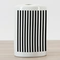thumbnail image 3 of Black and White Stripe Ceramic Toothbrush Holder, Classical Pattern with Vertical Lines Modernistic Simplicity Design, Decorative Versatile Countertop for Bathroom, 4.5" X 2.7", Black White, 3 of 4