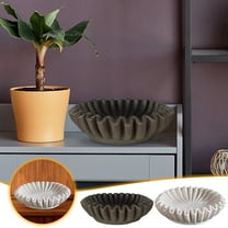 Djunllk Large Ruffled Decorative Bowl - 10” Diameter 2.5” Height Modern Handicraft Fruit Bowl Home Decor, Stylish Key Holder Flower Ring Dish for Entry Table, Wedding Housewarming Gift