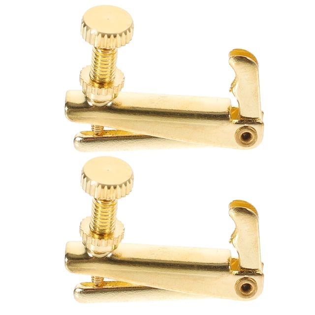 Shisuyan Corde de Violon à Tuner Fin Crochet Doré Acier Inoxydable 2 Pcs 1.1x0.9in