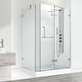 thumbnail image 6 of VIGO Monteray 36 in. L x 48 in. W x 79 in. H Frameless Hinged Shower Enclosure Kit in Brushed Nickel with 3/8 in. Clear Glass, 6 of 11