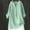 Green, variant on Women's V-Neck Long Sleeve Loose Button Cotton and Linen Tunic Summer Blouse