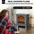 thumbnail image 5 of TopComfy Electric Fireplace Stove Heater with Realistic Log Set Flame Effect Freestanding Design Adjustable Heat Settings for Living Room Bedroom, Gray, 5 of 6