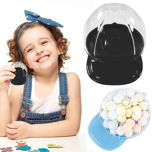 Creative Baseball Cap Shaped Candy Box, Plastic Party Favor Containers for Wedding, Birthday, Baby Shower, 10 Colors, Small Gift Box for Sweets Jewelry Home Storage, 8.5x6x4cm